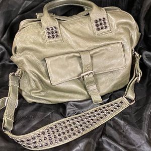 Tylie Malibu Olive Green Studded Leather Kings Bag
